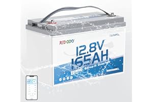 Redodo 12V 165Ah Bluetooth Batteria LiFePO4, BMS 165A, 2112Wh, Batteria Litio Group 31 con una Durata 1,65 Volte Superiore, Ideale per Camper, Barche e Impianti Solari