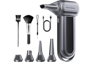‎WOLFBOX WOLFBOX MF100 Electric Air Duster-150000RPM Super Power Cordless Air Duster, wiederaufladbare Luftgebläse, 3-Gang einstellbare Mini-Gebläse, Staubgebläse für Computer, Tastatur, Outdoor, Haus und Auto