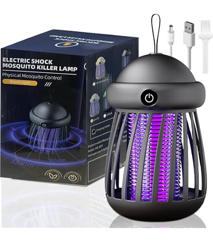 Lampe anti-moustique, 3 en 1, anti-moustique électrique extérieur, 4000 mAh 4200 V, éclairage UV