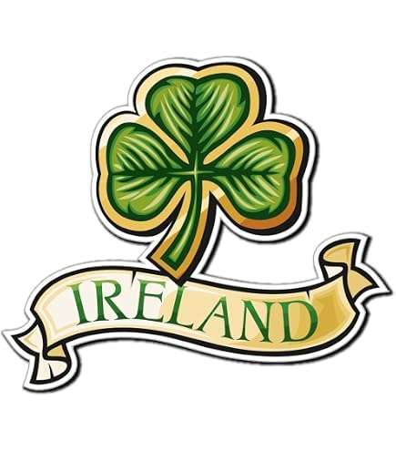 Irish Flag Vinyl Sticker – Car / Moto / Laptop – Map Of Ireland Decal