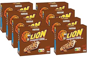 ‎NESTLÉ NESTLÉ LION Breakfast Cereal Bar, knuspriger Frühstücksriegel mit Karamell & Milchschokolade und 32% Vollkorn als leckerer Snack, 8er Pack (à 4 x 25g)