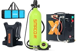 SMACO Mini Bombola Sub 2L Bombola Subacquea S700 Plus Piccola Mini Scuba Tank Portatile Bombole Aria Sub Fino a 30 Minuti Ricaricabile Bombola di Ossigeno per Immersioni
