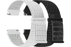 Huamanlou Nylon Watch Straps 16mm 18mm 20mm 22mm Quick Release Watchband for Men and Women, Adjustable Breathable Woven Sport Straps, 2 PACK