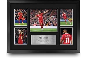 HWC Trading Mohamed Mo Salah Liverpool Printed Memorabilia Signed Autograph Photograph Display for Football Fans and Supporters - A3 Framed