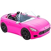 Barbie Car HBT92 with rotating wheels, 2-seater, convertible Barbie Vehicle for children 3-7 years old
