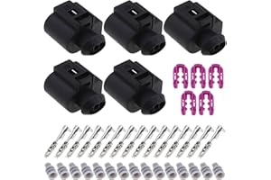 ‎ECSING ECSiNG 5 Set Universal Auto Weiblicher Sensorstecker 3 Pin Buchsen mit Buchsenanschlüssen & Dichtungen Wasserdicht Reparatur Kit 3D0973703 1J0973703