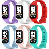 CHULN 6 Piezas Correas Compatible con Xiaomi Smart Band 9 Active/Redmi Smart Band 3, Ajustable Pulsera Deportiva de Silicona