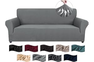 CYCMACO Copridivano 3 Posti Con Braccioli, Copridivani Elasticizzato Antiscivolo, Universale Moderno Copri Divano Antigraffio, Sofa Cover Antimacchia, Lavabile In Lavatrice, Grigio chiaro
