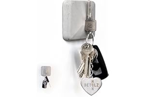 BETOLZ® Design Schlüsselhalter Magnetisch aus Beton [‎7,5 x 7,5 x 2,5cm] Alternative zum Schlüsselbrett ohne Bohren/Schlüsselaufbewahrung zum Kleben - 1er