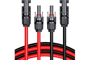 techextra Solarkabel 6mm2, Solarkabel Verlängerung 2m, Solar Verlängerungskabel mit Solarstecker, Solar Kabel für solarpanel, Photovoltaik Solaranlage, PV Kabel 6mm2, IP68 10AWG Solarkabel 6mm2