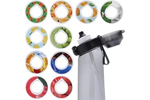 Shinekoo Pack of 10 Air Flavor Pods Pack Pods Set Water Bottle Pods Flavours Various Flavours Infuser Rings, Zero Sugar & Zero Calories Flavour Infuser Rings for Flavouring
