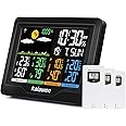 Kalawen Weather Station with 3 Outdoor Sensors, MSF Wireless Digital Alarm Clock, Barometer, Temperature, Humidity Monitor, Weather Forecast for Home Garden