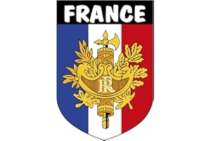ARTIMAGEN Pegatina Escudo Francia con texto y con emblema 40x60 mm.