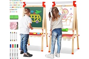 JOYOOSS Easel Kids Easel for Toddlers, Toddler Easel Art Easel for Childrens Easel for Kids Chalkboard, Painting Easel for Kids Chalk Board for Kids Easel with Paper Roll Kids' Easels for Ages 4-12