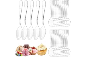 ASIRYVA Lot de 100 cuillères en plastique, durables, parfaites pour les desserts, les fêtes, les pique-niques et plus (9,5 cm)
