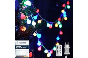 ‎WOWDSGN WOWDSGN Ball Fairy Lights, 20 m, 200 LEDs, Dimmable, Party Fairy Lights with Plug for Indoor and Outdoor Use, 8 Light Modes, Energy Saving, Ideal for Christmas, Wedding, Party, Garden, Colourful