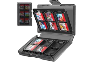 TRANSNOVO Spiele Aufbewahrung Game Card Aufbewahrungsbox Hülle für Nintendo Switch 2/Switch/Switch Lite/OLED, Spielkartenhalter Zubehör mit 24 Steckplätzen, Leichte und Tragbare Schwarz Spielkartenbox