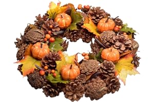 HEITMANN DECO bunter Herbstkranz - Reisigkranz - Herbst-Deko - Natur - braun,orange,grün - ca. 35 x 35 x 8 cm