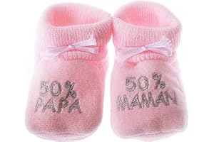 NOSBEBES® Chaussons bebe, bio, pour Noel - chaussette bebe naissance, chaussures bebe, cadeau noel 0-3 mois