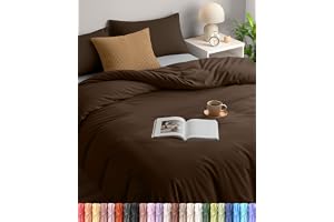 Utopia Bedding Påslakan 200x200 cm + 2 Örngott 50x75 cm, Brun | Mikrofiber Påslakan med dragkedja, Oeko-TEX-Certifierad, enke