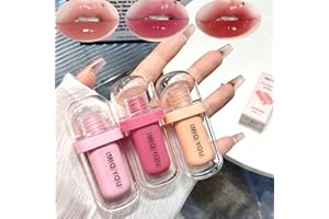 Pakivs 3Pcs Watery e Idratante Lip Stain Set, Lunga durata Impermeabile Stile Coreano Tinta Labbra Non-Sticky Plump Lip Gloss Facile da Creare Trucco Leggero