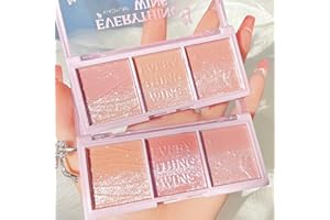 OKENTEN 3 Farben Rouge Palette, Bright Shimmer Face Blush Powder, Matte Mineral Rouge Palette, Professionelles Gesichts Make up Rouge, Kontur und Highlight Rouge Palette für Frauen Mädchen (#1)