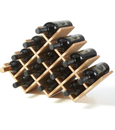 Étagère à Vin FIC 163 En Pin - Capacité 12 Bouteilles - Modulaire Et Extensible - Stockage à Plat Idéal Pour Bouchons Liège