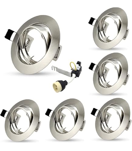 Ukew Gu10 Led Adjustable Recessed Spotlights Pack Of 10 Square Tiltable Ceiling Downlights With 240 V Mains Powered And Twist Lock Lampholder Black Chrome