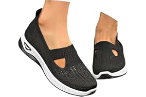 NLAAYONG Chaussures Orthopédiques pour Femme, Chaussures sans Lacets Antidérapantes avec Maille pour Femme, Basket de Marche À Plateforme Orthopédique Légères et Confortables