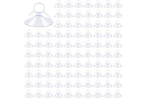 LULUDA Przezroczyste gumowe przyssawki, 120 sztuk, PCW, 45 mm, mocne tworzywo sztuczne, przyssawki bez haczyków, PCW, przezroczyste przyssawki do okien, samochodu, osłony przeciwsłonecznej