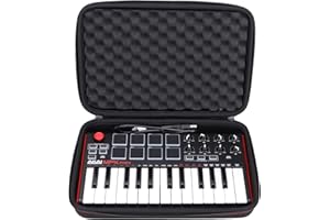 L LTGEM LTGEM Reise-Hartschalen-Tragetasche für Akai Professional MPK Mini MK3 / MPK Mini Play MK3 / MPK Mini MKII / MPK Mini Play – 25-Tasten-USB-MIDI-Tastatur-Controller, schwarz + schwarz (nur Hülle)