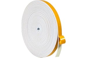 YANKUIRUI Joint D'étanchéité Autocollant pour Porte et Fenêtre Contre les Courants d'air Froid/Anti-Collision/Insonorisant/Imperméable à la Poussière (12mm x 1.5mm x 10M), Blanc