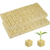 Zhushishunyi 50 Pcs Rock Wool Cubes with 50 Holes, 25 x 25 x 25 mm Hydroponic Growing Cubes for Greenhouse Planting Hydroponi