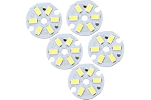 UXCELL sourcing map 300mA 3W 6 LEDs 5730 Surface Mounted Devices LED Chip Module Aluminum Board Pure White Super Bright 22mm Dia 5pcs