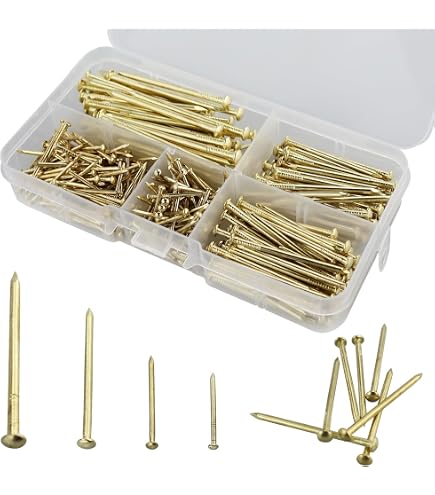 Chiodi A Testa Tonda Ottonati HELPMATE 1,2x20 Mm – 50 Gr, Zincati, Per Legno E Bricolage