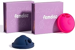 ‎FEMDISC femdisc Menstruationsscheibe mit Lasche | wiederverwendbar | 12 Stunden Schutz | händefreies Entleeren | aus medizinischem Silikon | für jede Periode (Regular & Small, Rosa & Blau)