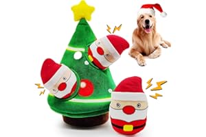 YEENER Interaktive Hundespielzeug Weihnachten Intelligenz mit 3-Quietschend, Hundespielzeug Unzerstörbar Crinklepapier Schnüffelteppich für Hund Plush Schnüffelspielzeug für Mittlere und Kleine