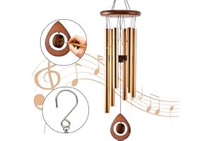 JelyArt Scacciapensieri da 32 pollici, grandi scacciapensieri per esterni e interni, in metallo, regali commemorativi, toni profondi, decorazione per la casa (oro, 81 cm)