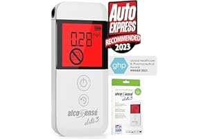 AlcoSense Elite 3 Breathalyser | Auto Express Group Test Recommended | UK, Scottish & Irish Police Alcohol Limits | Home Breathalyzer Alcotester | CE Approved Alcohol Test Kit