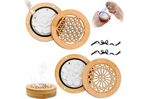 ZAZAFOLORA Duftsteine für Ätherische Öle Diffuser Ornament Duftstein 2 Stück Flammenloser Aromastein Diffusor-Stein für Ätherische Öle aus Holz für Aromatherapie in Schlafzimmer, Badezimmer, Auto