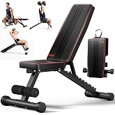 YOLEO Adjustable Weight Bench Folding Weight Bench Flat Inclined Decline Exercise Bench for Full Body Workout Home Fitness