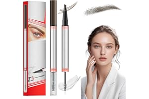 CZERIO 2In1 Augenbrauenstift mit Gel, 2025 Neu Microblading Augenbrauenstift, 2-in-1 Brow Pen and Sealing Brow Gel Wasserfester Magischer Eyebrow Pencil mit 4 Gabelspitzen (Dunkelbraun)