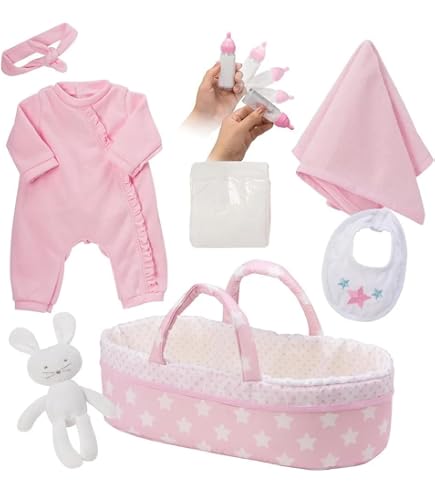 Adora Pastel Pink Hearts Baby Doll High Chair – 20.5 Inches, Fits Dolls Up To 16", Folds For Storage