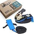 valonic WOLF - ratchet tie down straps - 800 Kg, 2 pack, protection pad, 6m, black - ratchet straps, tie downs for motorcycle