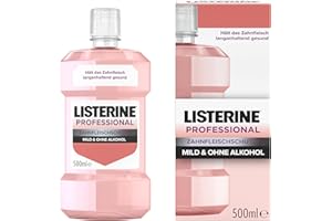 ‎LISTERINE LISTERINE Professional Gum Protection+, Antibacterial Mouthwash, Provides Effective Gum Protection in Just 1 Week Compared to Brushing Alone, Mild Mouthwash Without Alcohol, 500 ml