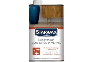 STARWAX Rénovateur bois cirés et vernis pour mobilier intérieur -Nettoie,estompe les rayures et taches - Redonne brillance & Eclat - Nourrit & ravive la teinte d'origine - Fabriqué en France - 500ml