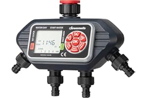 DEWENWILS Programmateur Arrosage 4 Voies, 4 Programmes d'arrosage par zone, Arrosage Automatique pour Jardin Pelouse Pool, Retard de Pluie/Mode Automatique et Manuel/ IP54 Étanche