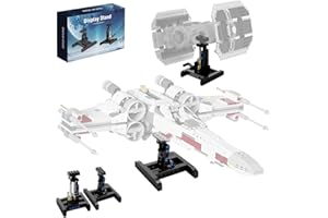 FCEYOUT Display Ständer für X-Wing Fighter 75301, TIE Bomber 75347, Mando N-1 Fighter 75325, Verstellbarer Winkelhalter, 2 Pack, für 7+ Jahre, Science-Fiction, 2 Stück