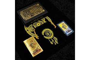 GIBZ Mazzo di Tarocchi Tradizionale Set di Tarocchi di Lusso in Lamina d'oro con Guida Tovaglia Scatola per Principianti, 78 Pezzi