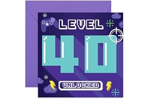 CENTRAL 23 Kartka na 40. urodziny dla gracza - gry wideo - kartka urodzinowa dla mężczyzn w wieku 40 lat - czterdzieste urodziny - prezenty dla brata chłopaka kuzyna - w zestawie z zabawnymi